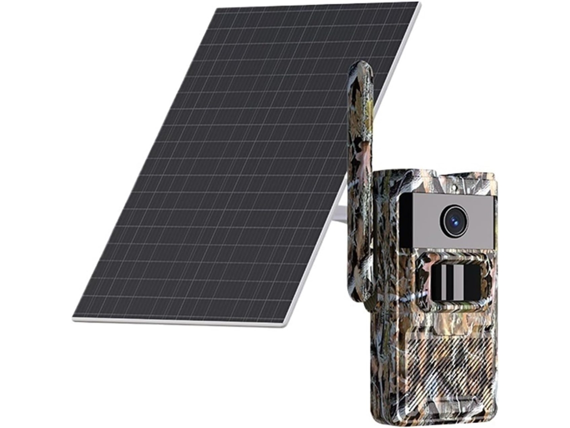 Caméra Faune Sauvage de Chasse À Énergie Solaire 4g 2k, Imagens 14mp, Vision Nocturne Ir, Étanche SFUSHOS
