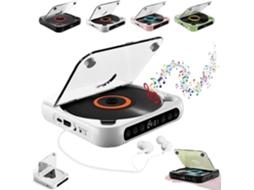 Leitor Cd Portátil Com Bluetooth: Som Hi-fi, Reprodução Sem Fio E Com Bateria Recarregável Compacto E Leve
