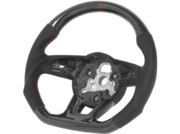 Volante em Fibra de Carbono Nappa Perfurada com Design de Competição para Rs3 S4 S5 2017+, Base Plana SFUSHOS