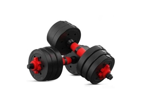 Halteres Disco Pesos 10Kg + 10Kg 20Kg Total Fitness Musculação Ginásio Pesos Plásticos EM