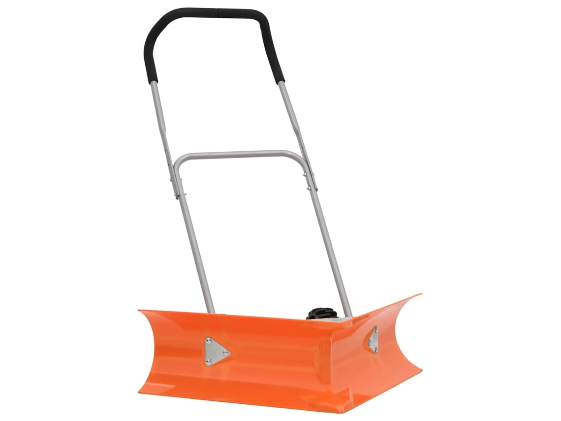 Vidaxl Pá De Neve C/ Pega Extensível E Ângulo Duplo Aço Laranja