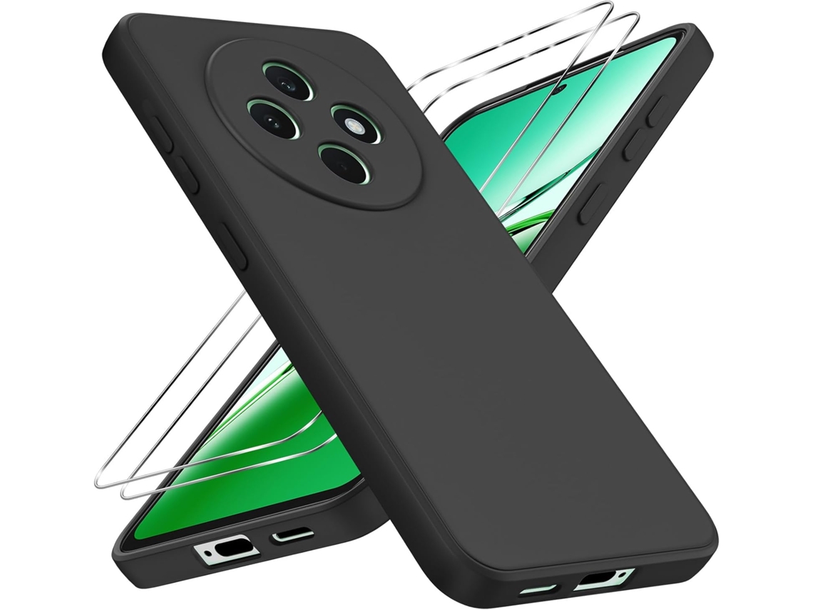 Capa Reno Fs Vidros Temperados Para Oppo Oppo Reno 12f Hongwe. Anti-choque Preto