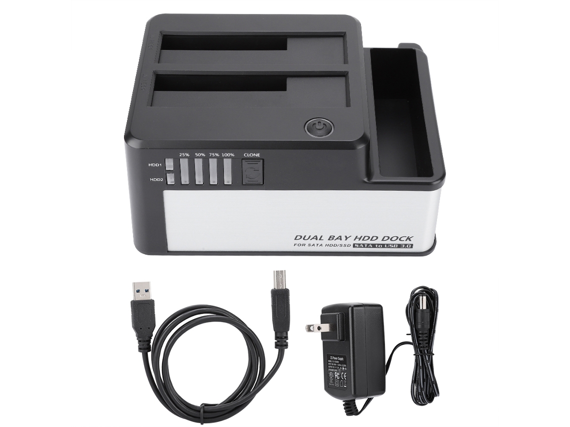 Dual Bay Usb3.0 Docking Disk Box Drive Bay Para Hd Externo Sata 2.5/3.5