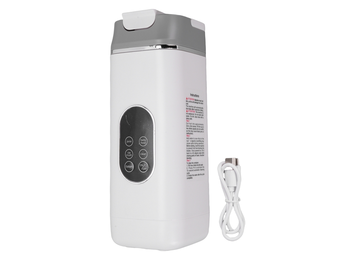 Espremedor Portátil Laxiscreed Com Triturador De Gelo, Recarregável Usb E Visor Digital