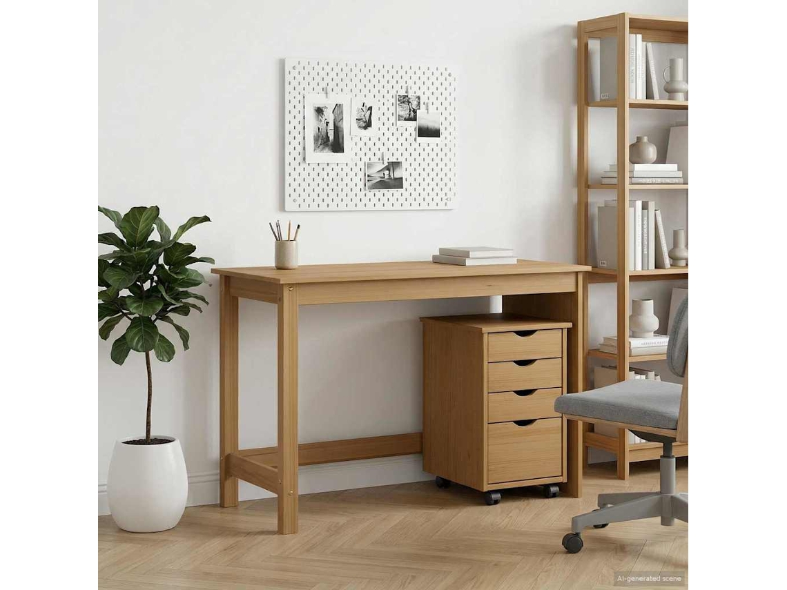 Vidaxl Conjunto De Mesa E Armário 2 Unid. Castanho Mel