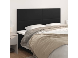 Vidaxl Cabeceira Preta 160x5x118/128 Cm Couro Sintético