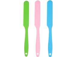 Kit com 3 espátulas de silicone para depilação com cera e bastões para uso corporal.