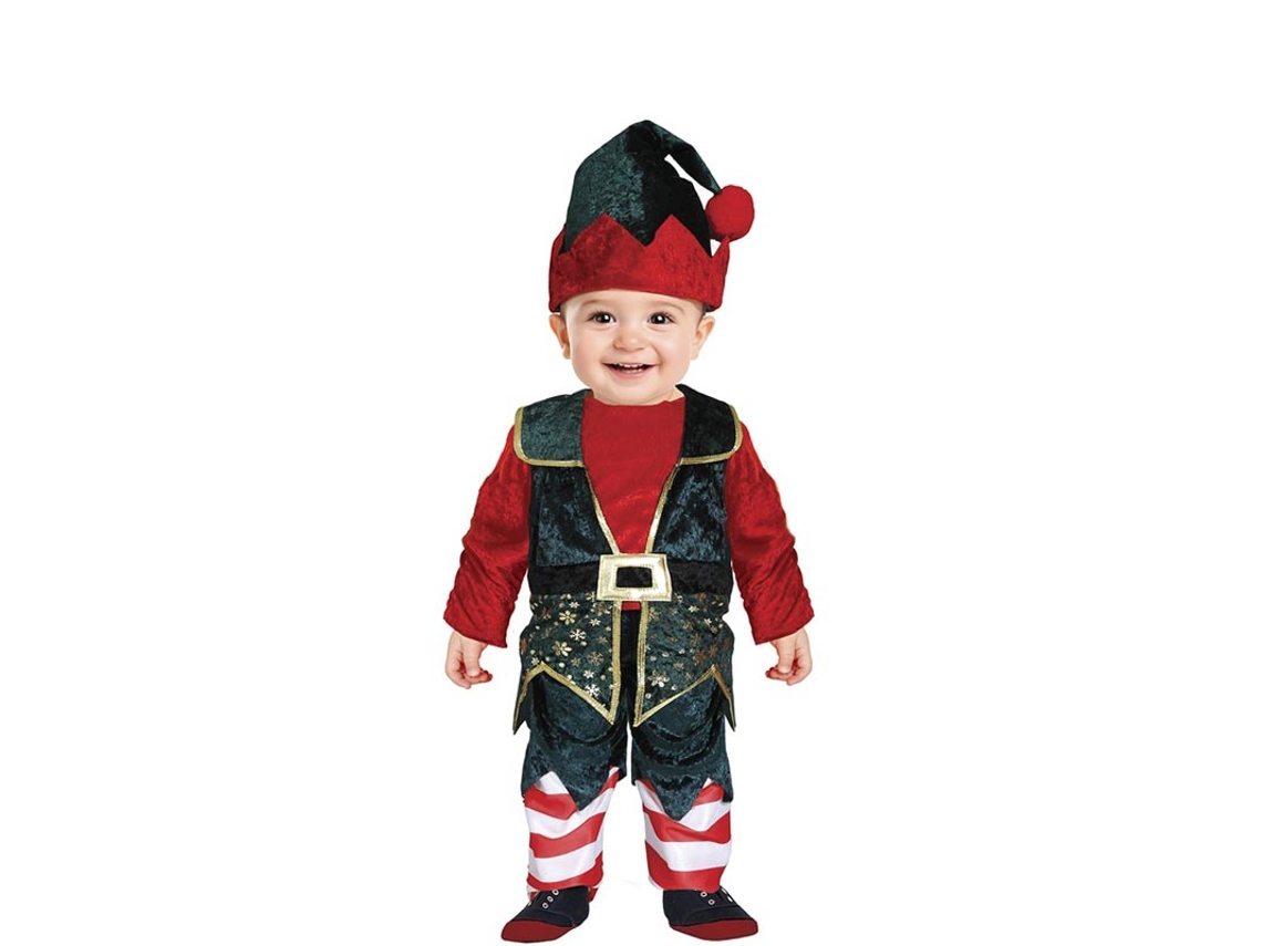 Fato de duende de Natal verde escuro para bebé