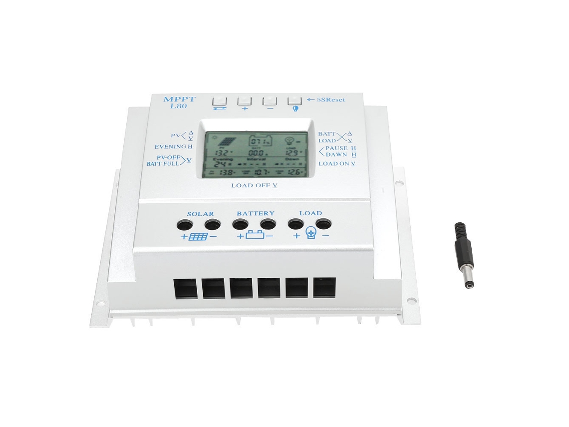 Laxiscreed Controlador Solar Fotovoltaico 80a Com Display Lcd E Seguimento De Máxima Potência Pwm
