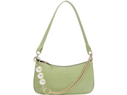 Bolsa Tote Pequena Padrão Crocodilo Com Pérola Clutch Feminina Vintage Retrô De Couro Pu
