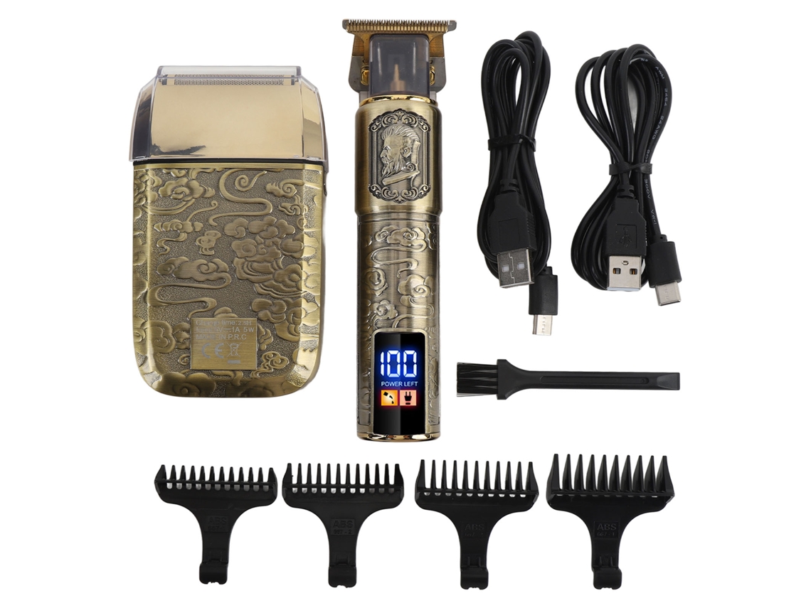 2026 cortadora de Cabelo e Barba para Homens Profissional com Tela Lcd, Kit de Barbear Elétrico de Foil