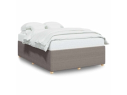 Bed Frame, Bed Frames Vidaxl Cinzento-acastanhado Tecido (140 X 190 Cm)