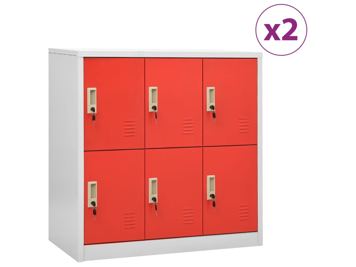 Locker Cabinet, Locker Cabinets Vidaxl Vermelho Aço (n/a)