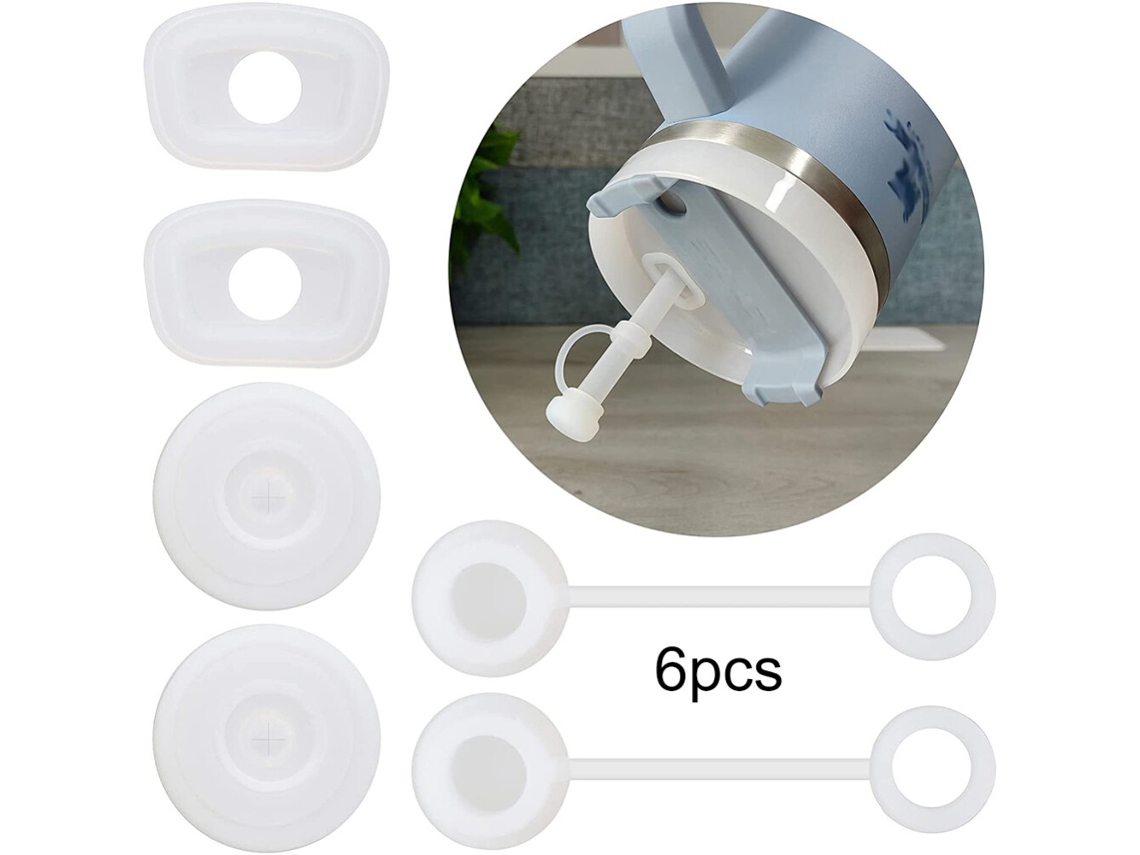 Conjunto de 6 Peças de Silicone para Copos Stanley, Tampa Antiderramamento e Canudo, 40 Oz/30 Oz SUNNY SPACES