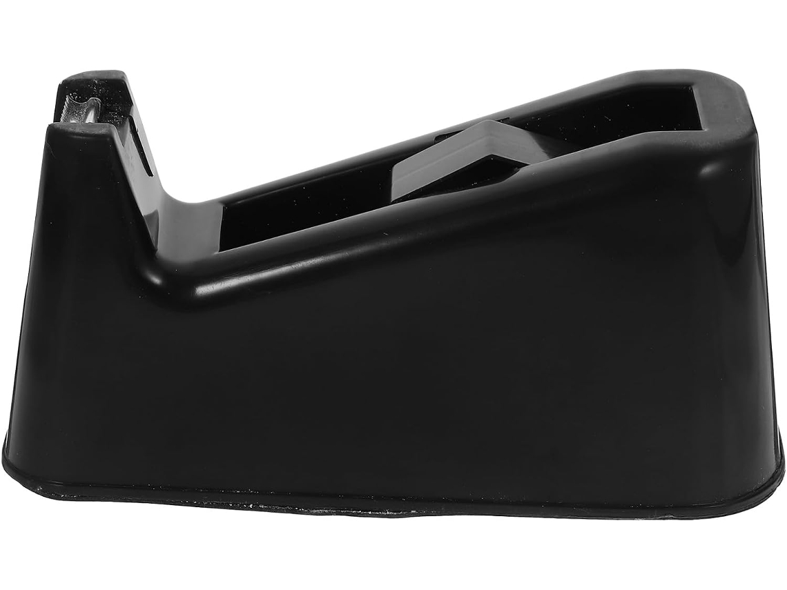 Dispensador de fita adesiva Homsfou em ABS e aço inoxidável, portátil e fácil de manusear, ideal para mesas.