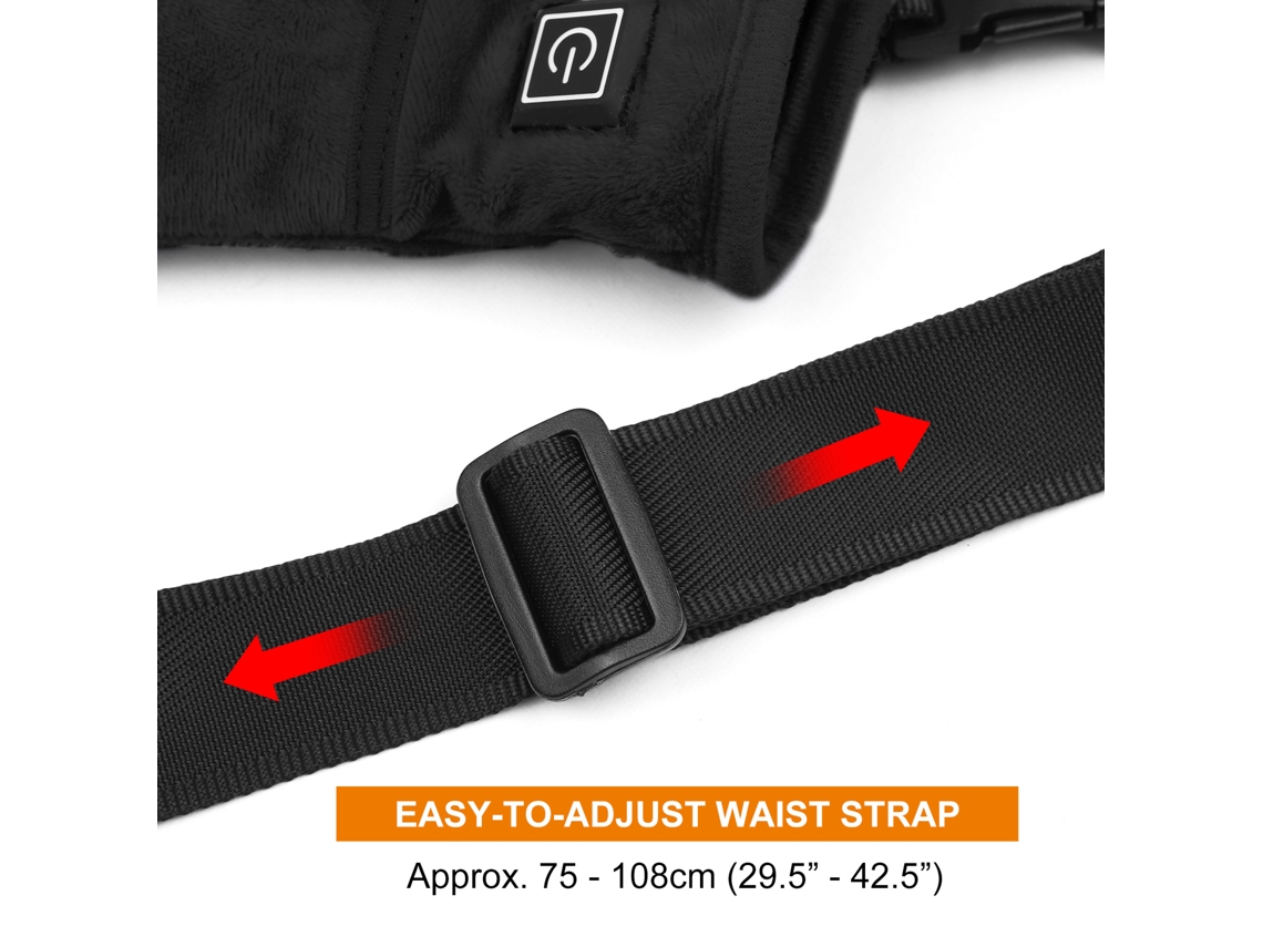 Manga aquecida elétrica, para mãos, com bolsa de cintura acolchoada, para caça, esqui, camping, inverno