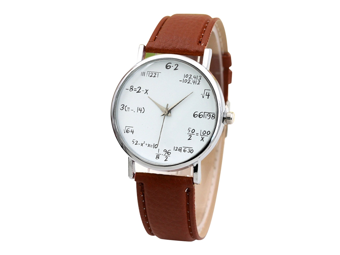Relógio de Pulso Feminino Simples de Quartzo com Correia de Couro Pu Marrom