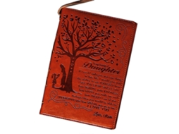 Para minha filha, de mãe/pai, caderno de couro gravado com marcador, diário de viagens e negócios, presente da Slowmoose
