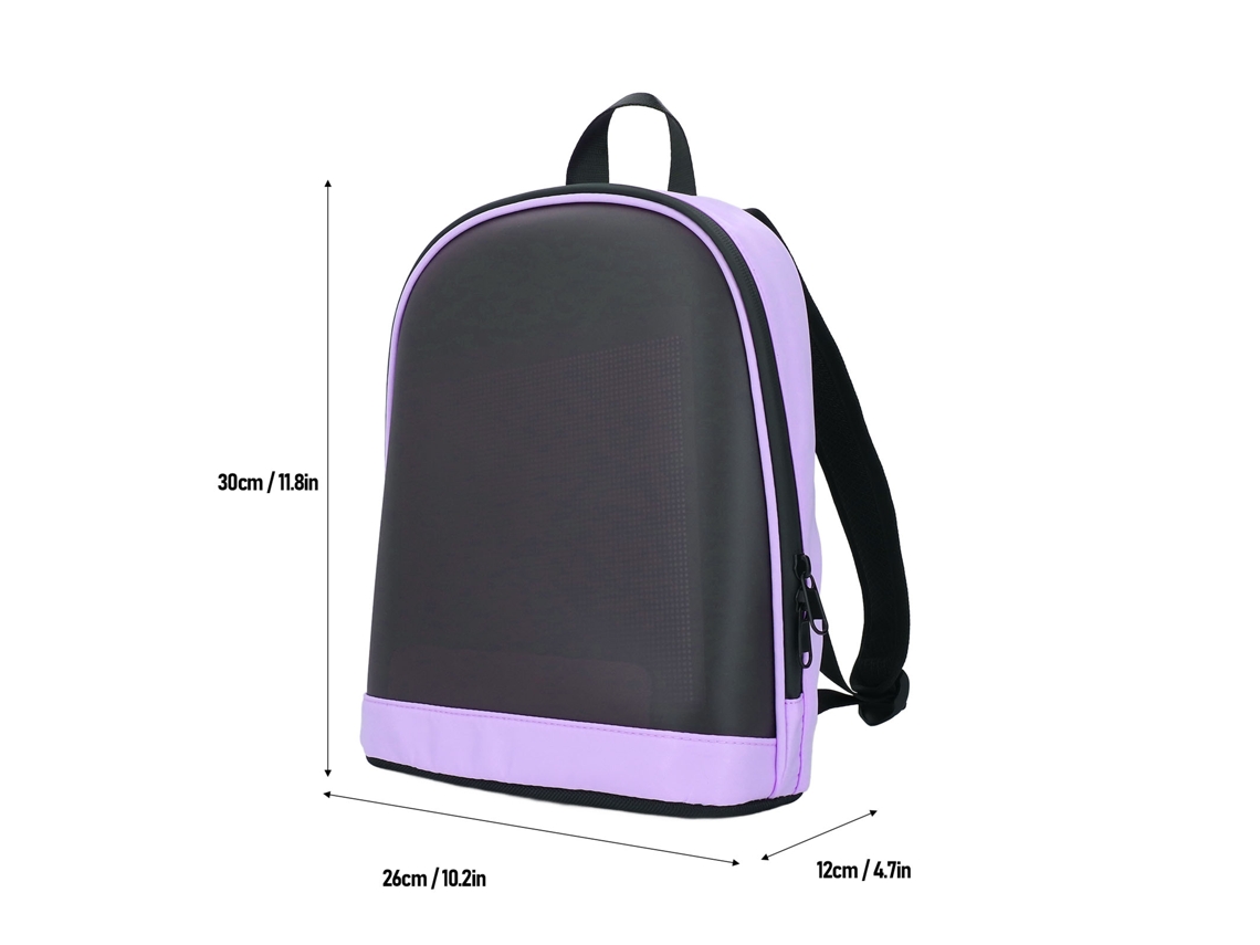 Laxiscreed Mochila Led Programável Com Cores, Texto, Animações E Imagens Personalizáveis
