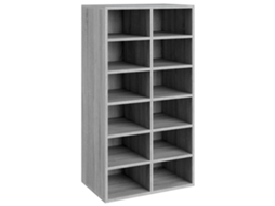 Shoe Rack, Shoe Racks Vidaxl Cinzeto Madeira Processada (n/a)