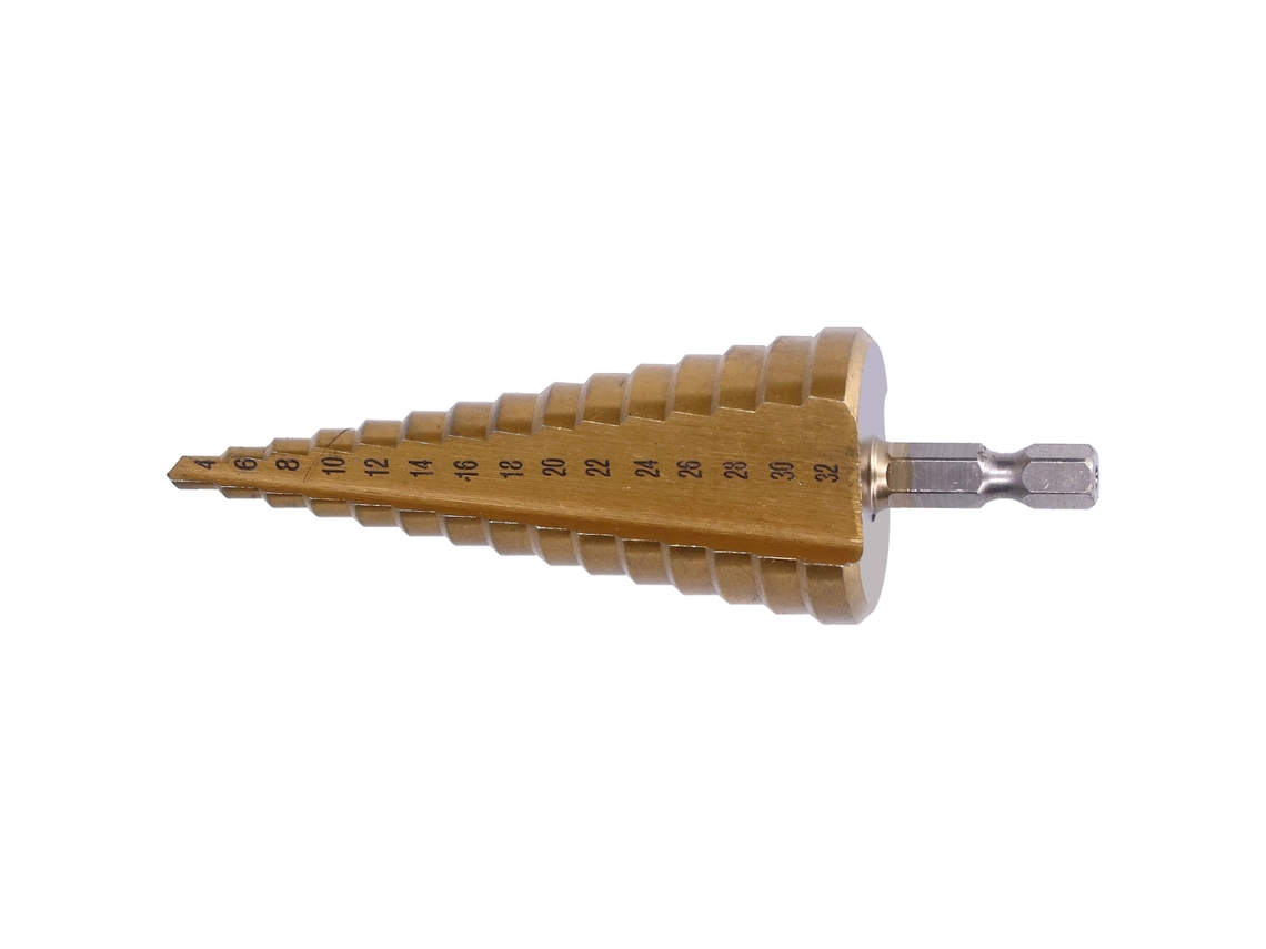 Broca Etapada Hss Com Revestimento Ti Cone Pagode Ferramenta