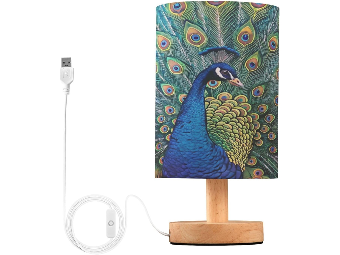 Abajur De Cabeceira Com Penas, Portas De Carregamento Usb C, Luminária De Mesa Cabeceira, Luminária De Leitura Led, Base