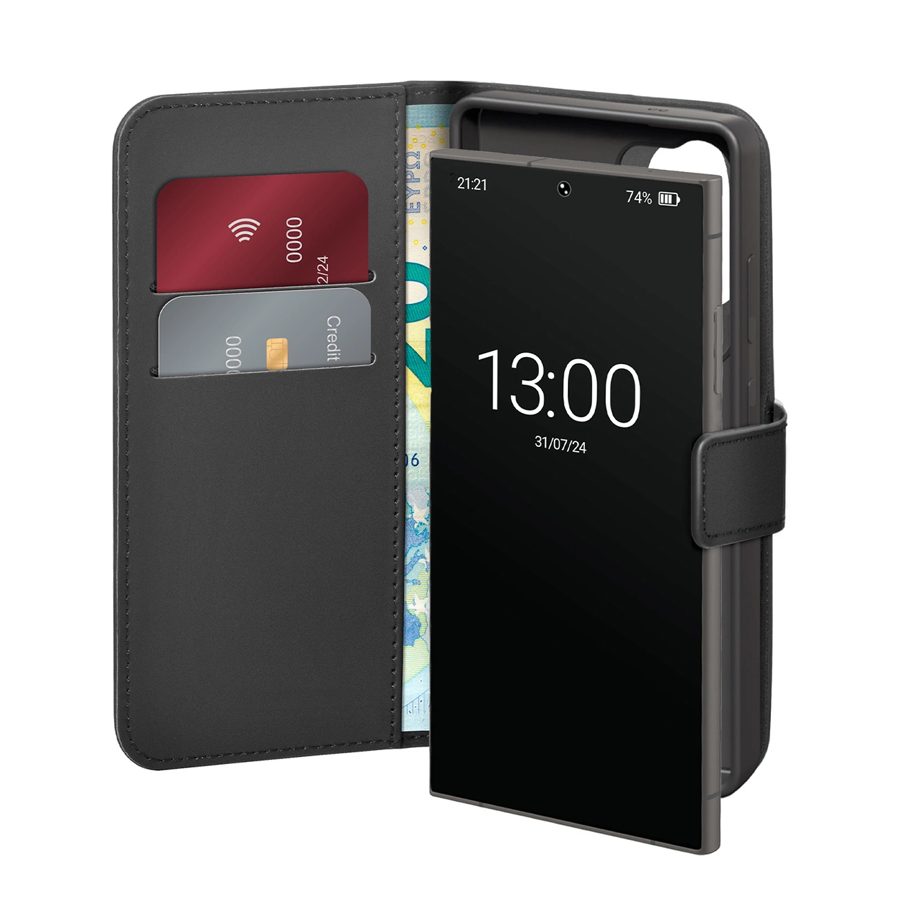 Capa Puro Booklet Para Samsung Galaxy S25 Ultra Com Carteira E Proteção
