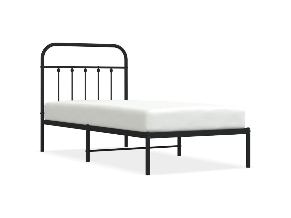 Bed Frame, Bed Frames Vidaxl Preto Aço (90 X 190 Cm)