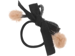 Elástico De Cabelo Preto De Pelúcia, Flexível E Adequado Para Meninas E Mulheres, Acessório.