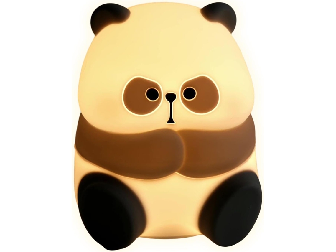 Luminária de mesa Panda, recarregável e prática, em silicone.