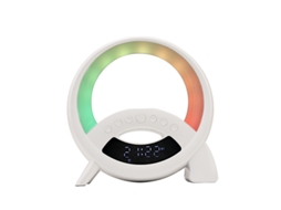Lâmpada Led Atmosfera Com Luz Noturna, Alto-falante Bluetooth, Carregador Sem Fio De 15 W, Despertador E Bateria Embutida, Presente Ideal Pa