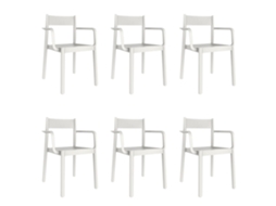 Set 6 Poltronas Interior, Exterior Branco Danna Garbar