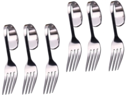 Conjunto De 6 Garfos Curvos De Aço Para Sobremesas E Saladas, Utensílios Elegantes Restaurantes