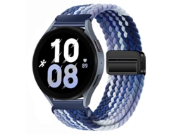 Pulseira Esportiva De Nylon Trançado, Elástica E Respirável Com Fecho Magnético Para Huawei Gt6 Gt5 Samsung Watch7 Azul
