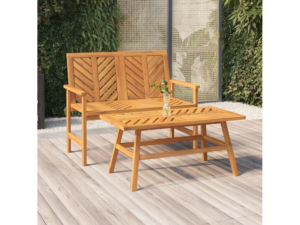 Vidaxl Conjunto Lounge De Jardim 2 Pcs Madeira De Acácia Maciça