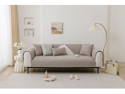 Protetor de Almofada de Sofá com Capa de Assento Antiderrapante Cáqui-110X240Cm LUUCOZK