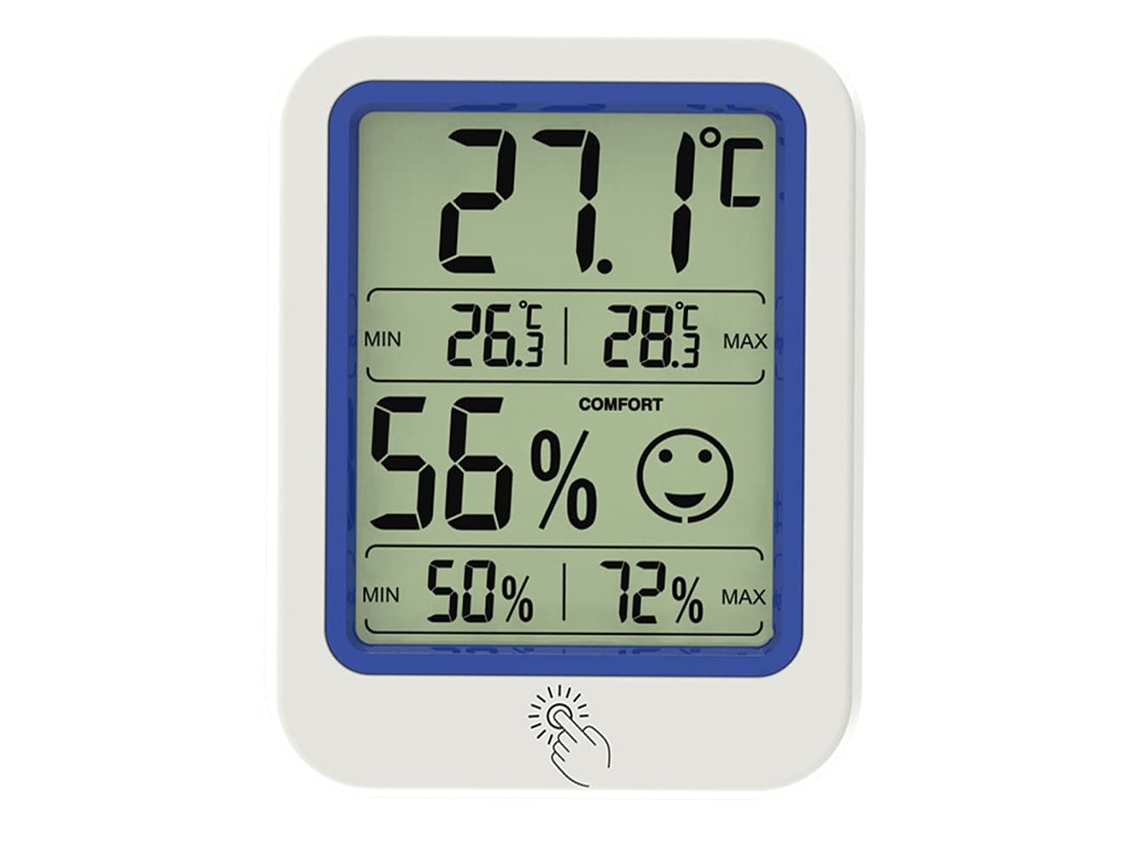 Termômetro e Higrotermógrafo Digital Inoomp com Visor Lcd, Mini Medidor de Temperatura e Umidade para Ambientes CHABERLU
