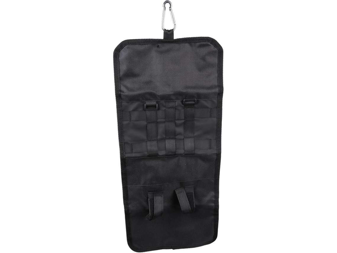 Bolsa de armazenamento resistente e enrolável para ferramentas de bicicleta, com vários compartimentos para ciclistas.