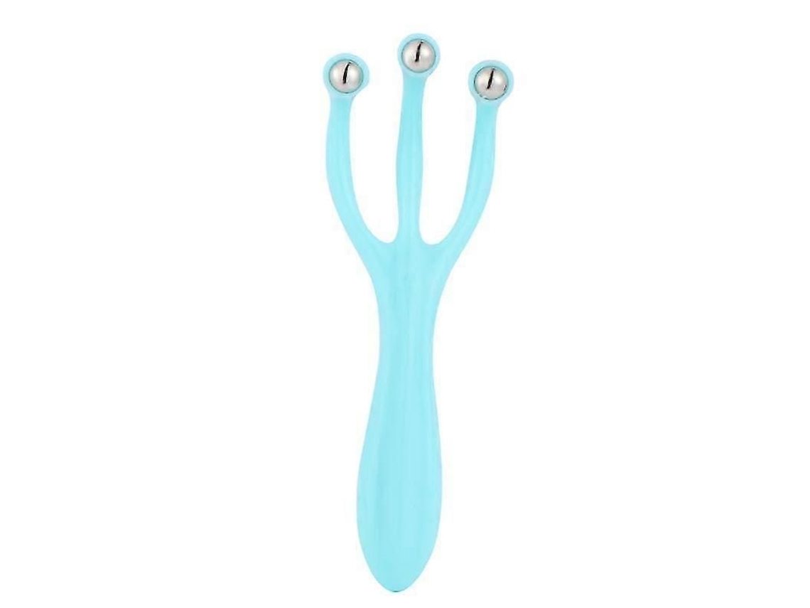 1 Rolo Massageador Facial com Três Esferas, Ferramenta de Massagem para Mulheres GOKOCO (azul)