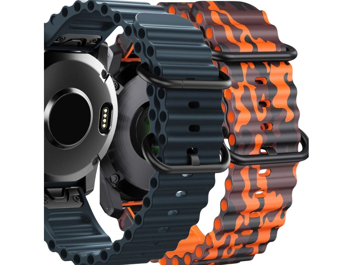 Pacote com 2 pulseiras ORYSIN Ocean Waves para Garmin Tactix 8 Solar 51mm