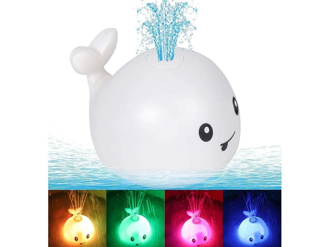 2026 ballena de Juguete Iluminada Con Ducha para Niños Y Bebés , Juguete para Piscina, Color Blanco. (2025)