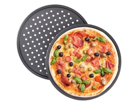 Juego De Bandejas Para Pizza, Moldes Antiadherentes Y Perforadas, Acero Al Carbono, 29cm Antiadherente 0 Pfoa. Coshano (gris, 4 Uds)