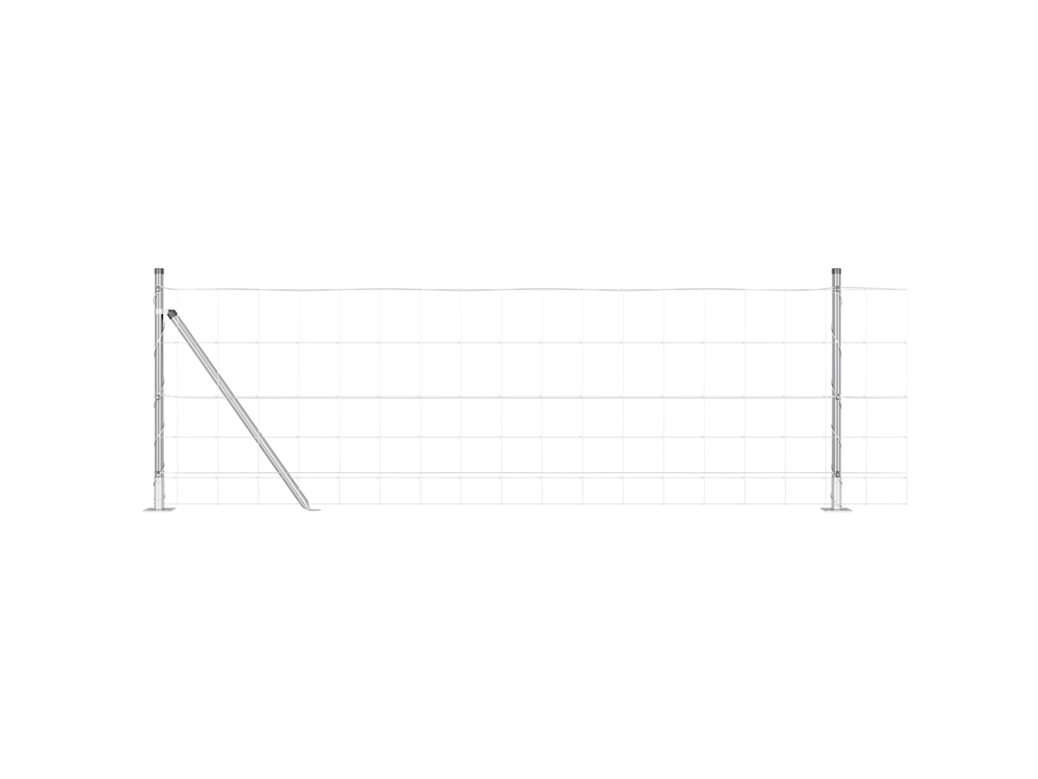 Conjunto 1 Poste De Cerca Externo Vidaxl Prateado Aço (100 X 0,8 M)