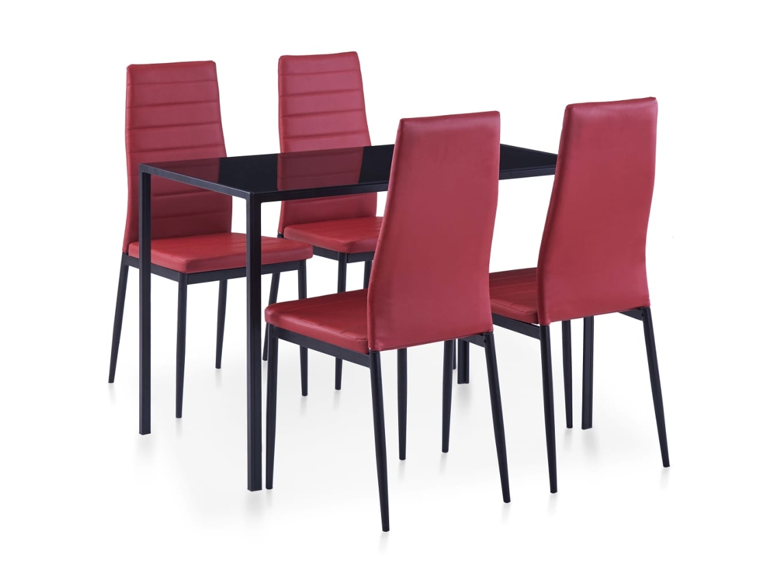 Dining Table And Chair, Dining Tables And Chairs Vidaxl Vermelho Metal