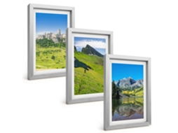 Composição De Quadros Colinas Verdes Com Um Castelo Espelharte (3 Peças 20x30 Cm)