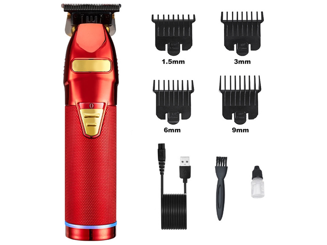 Máquina Cortar Cabelo Recarregavel S9 HENTEN HOME Vermelho