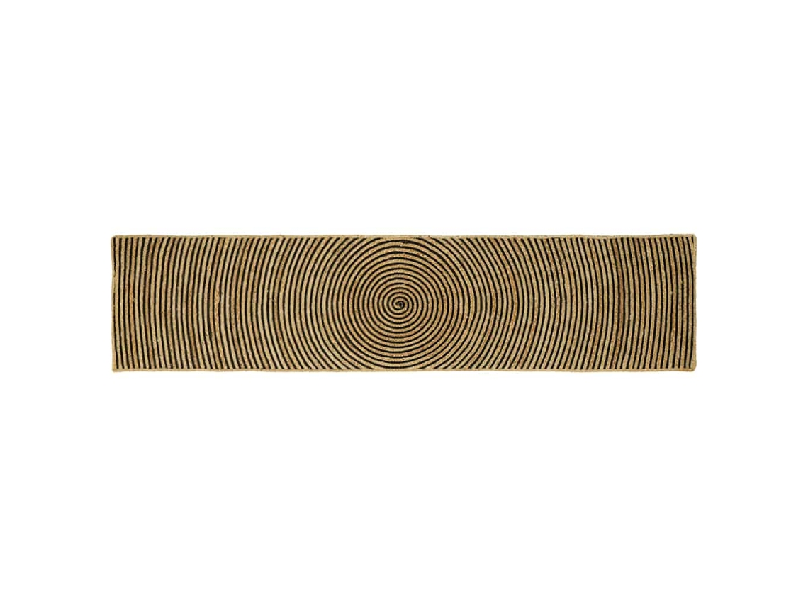Conjunto 1 Tapetes De Área Vidaxl Preto Juta (60 X 300 Cm)