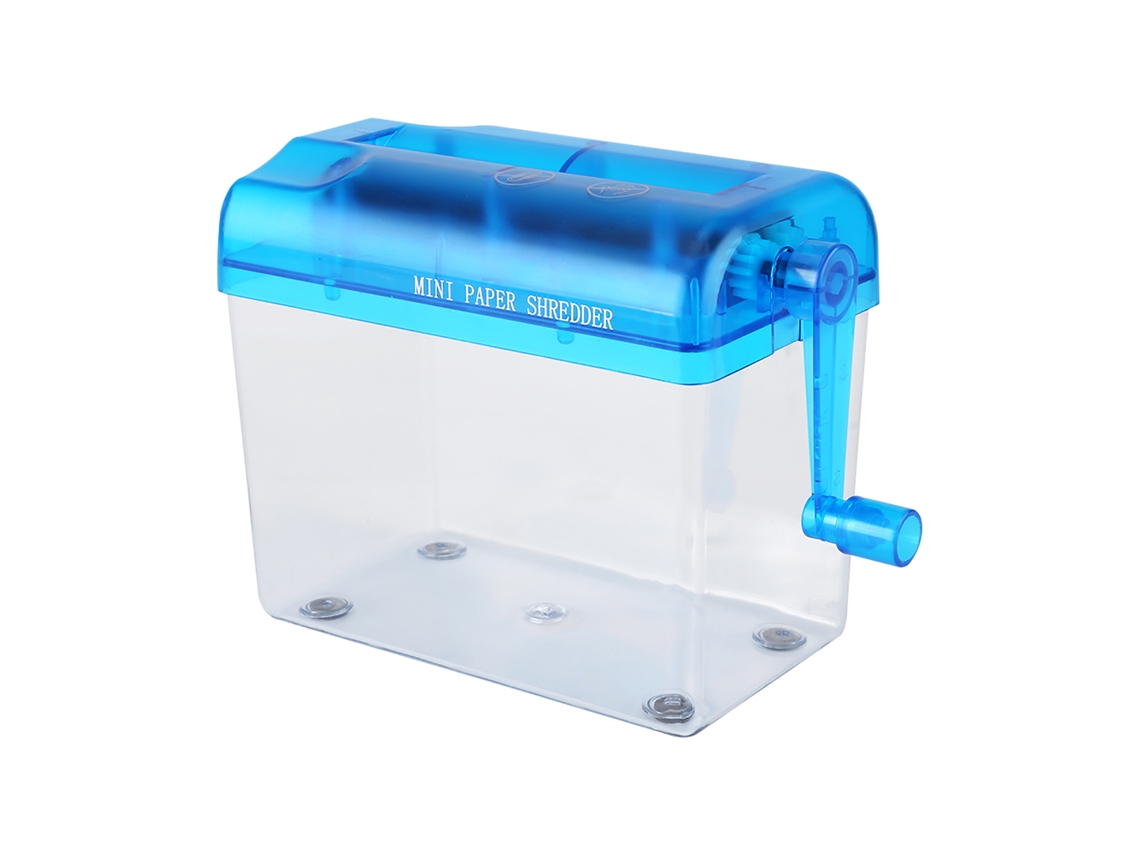 Triturador de Papel Manual Portátil Mini A6 Azul para Casa e Escola BRILVIBERA