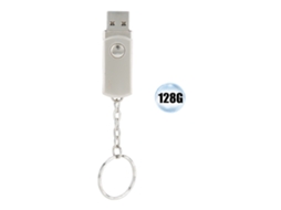 Pen Drive Usb 3.0 Rotativo De Metal Prata 128g Para Windows Linux Portátil