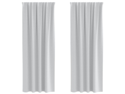 Maison Exclusive - Cortinas Blackout Com Argolas 2 Pcs Cinza Claro 245 X 140 Cm